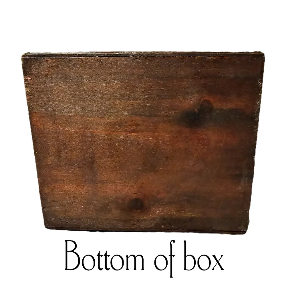 Wooden & Brass Jewelry Box With Postcard Design